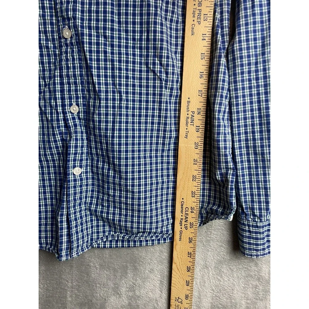 Gap Lived-In Men's M Blue Multicolor Cotton Long Sleeve Shirt